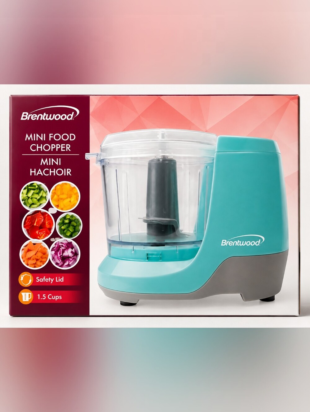 Brentwood Mini Food Chopper 1.5 Cup Teal MC-109BL New in Box